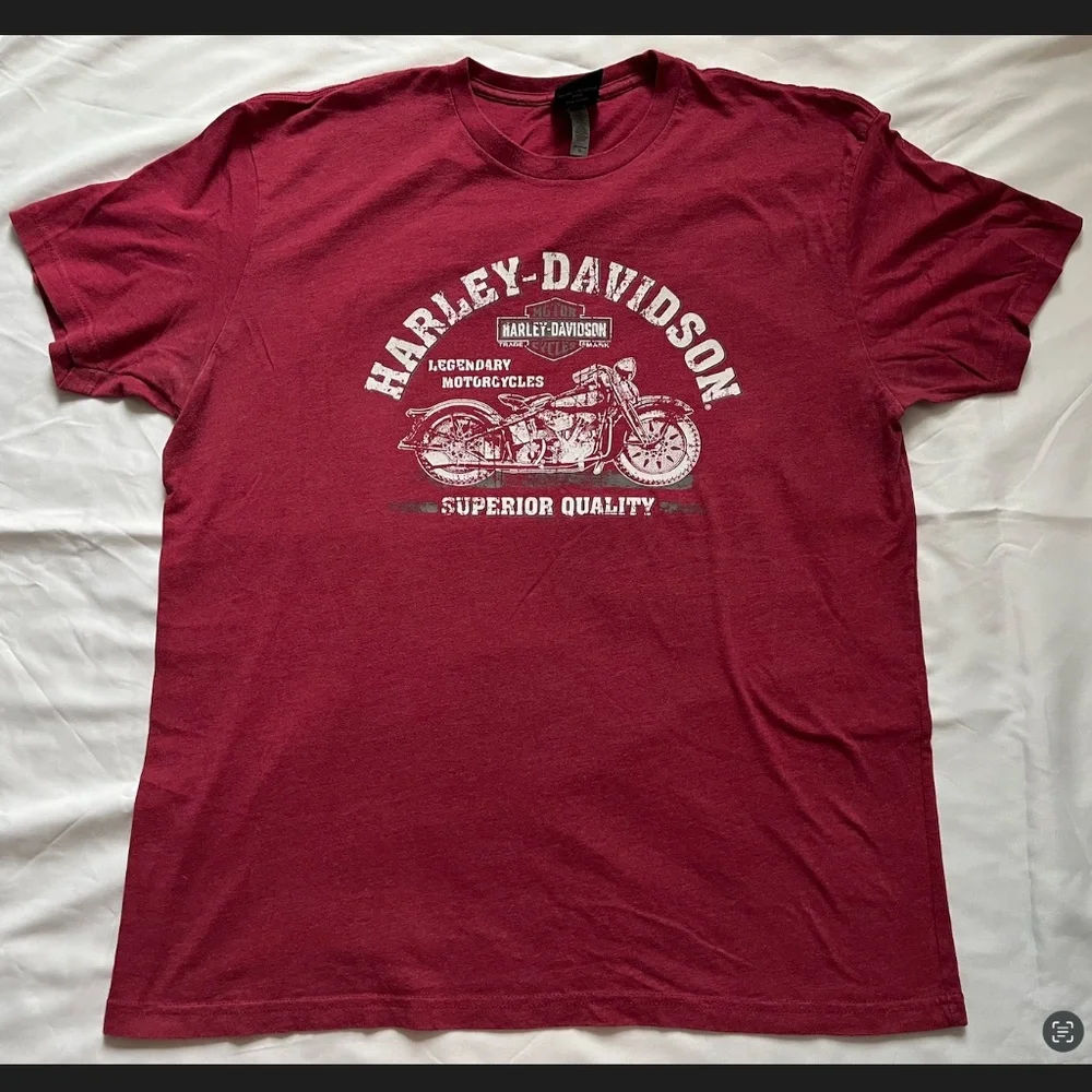 Harley Davidson Red Logo Motorbike T-shirt Men’s XL - Picture 1 of 5